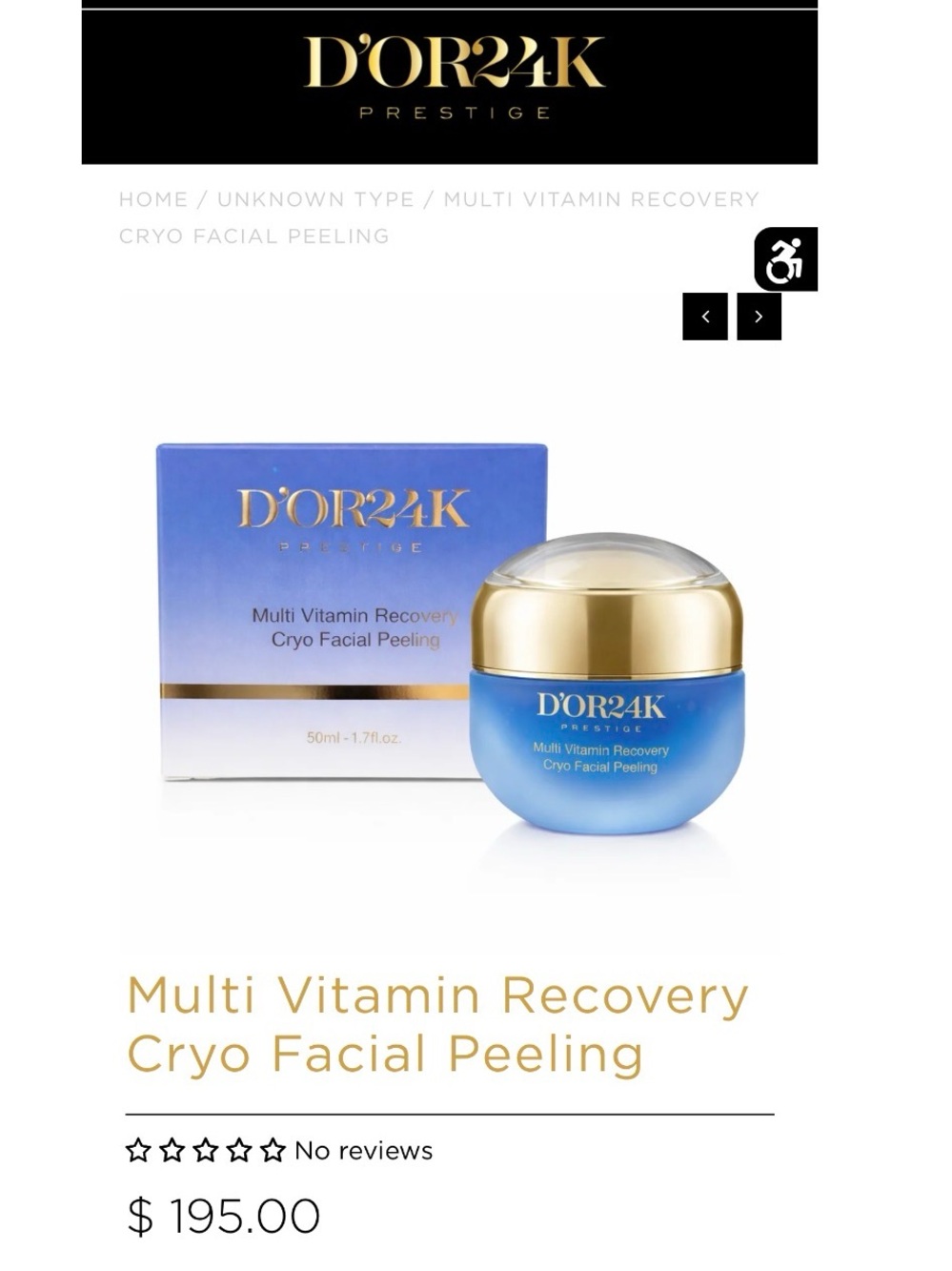 D’Or 24K Prestige Multi Vitamin Recovery Cryo Facial Peeling